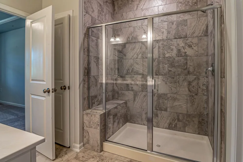 Tiled walk-in shower