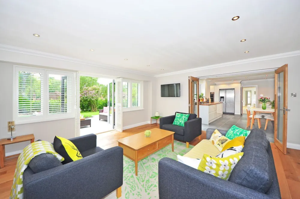 Bright, finished open-plan living space
